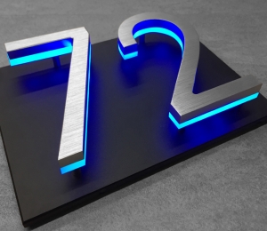 Floating Clear Horizontal LED Sign And Doorbell